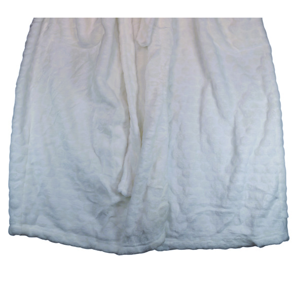 Jasmine Rose Robe Womens Large White Bathrobe Kimono Soft Fuzzy Belt Pockets - Picture 3 of 11